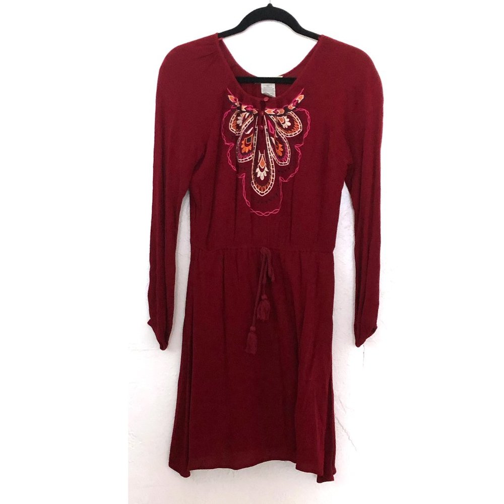 Flying Tomato Embroidered Long Sleeve Dress